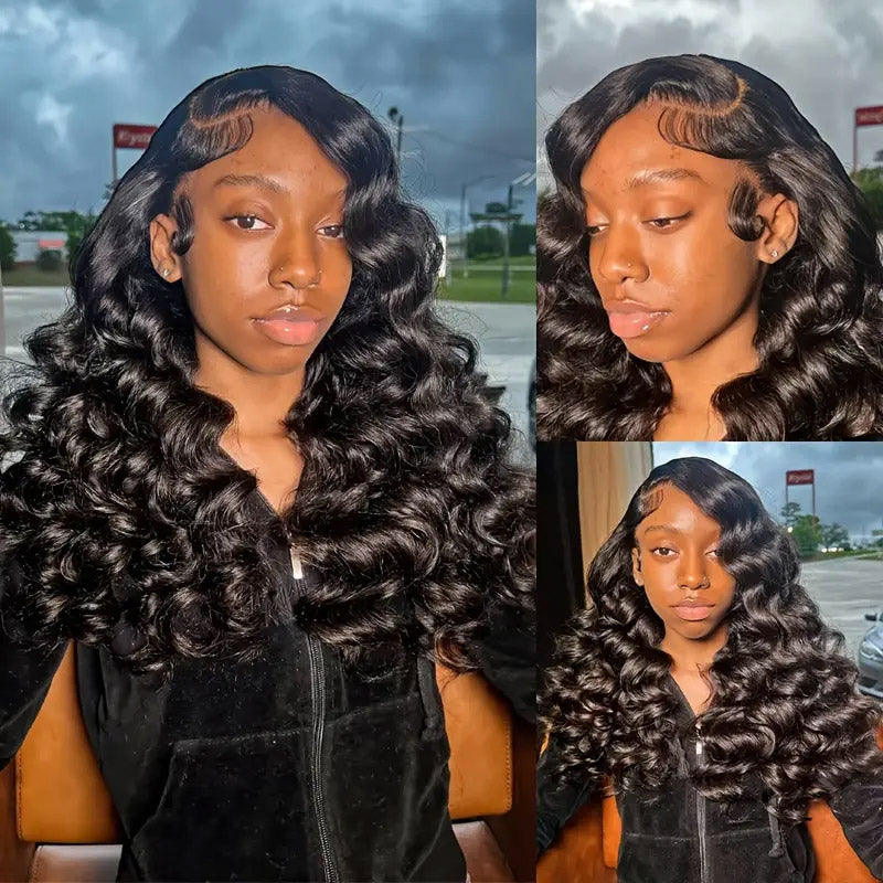 30“=$179 | Hairsmarket Loose Deep 13x6 HD Lace Front Wig Glueless Pre Plucked &amp; Pre Bleach Glueless Wig Human Hair Wig