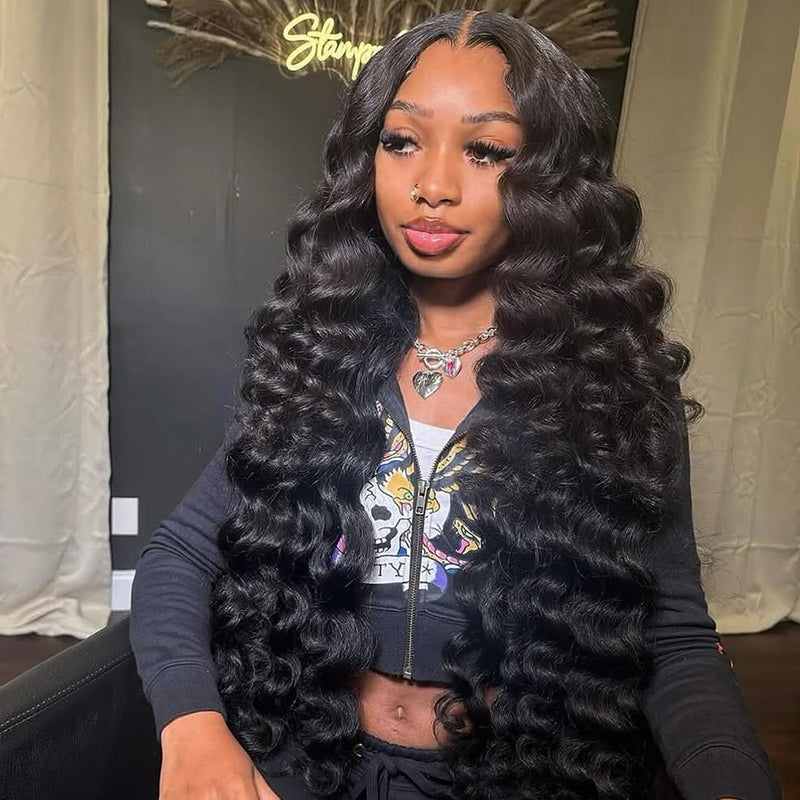 Hairsmarket Loose Deep Wave Wig 13x4 Lace Front Wigs HD Lace Wigs Unprocessed Human Hair Wigs Pre Plucked Everything