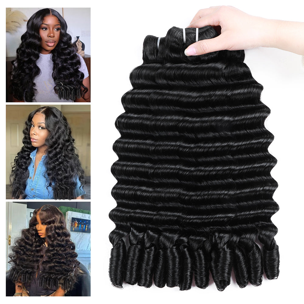 Hairsmarket Burmese Loose Deep Bundles With Spiral Ends 12A Virgin Human Hair Bundles Unprocessed 100% Human Hair Double Weft