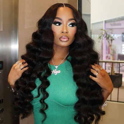 Hairsmarket Loose Deep Wave Wig 13x4 Lace Front Wigs HD Lace Wigs Unprocessed Human Hair Wigs Pre Plucked Everything