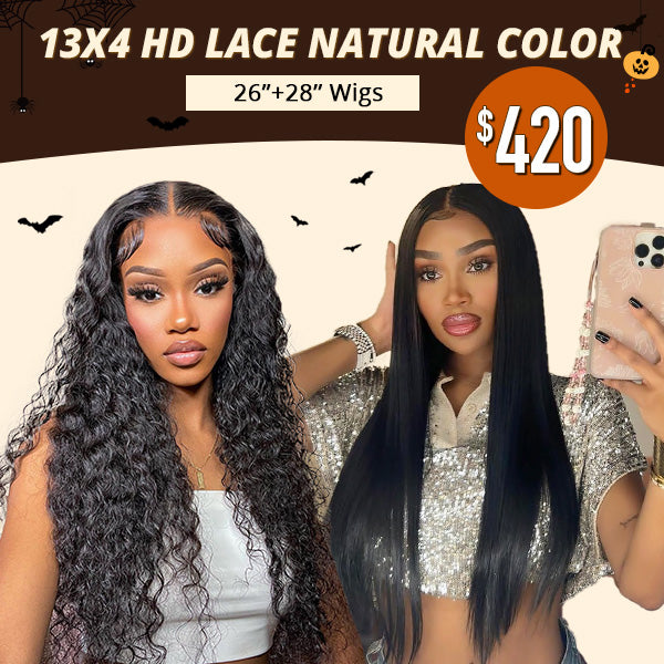Wholesale | 13x4 HD Lace Front Wig 26'' 28'' Long Human Hair Wigs 180% Density