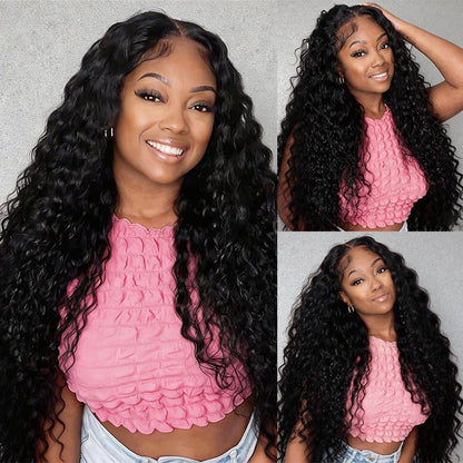 Hairsmarket 13x4 HD Lace Full Lace Frontal Wig Water Wave Human Hair Wigs Undetectable Lace 250% Density
