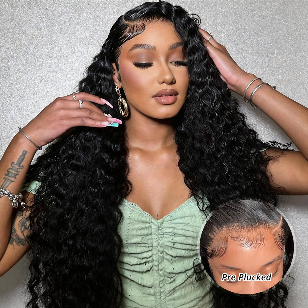 Hairsmarket 13x4 HD Lace Full Lace Frontal Wig Water Wave Human Hair Wigs Undetectable Lace 250% Density