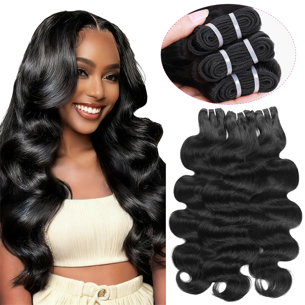 Hairsmarket 12A Body Wave Bundles With 4x4 Lace Closure Unprocessced Virgin 100% Human Hair Extensions
