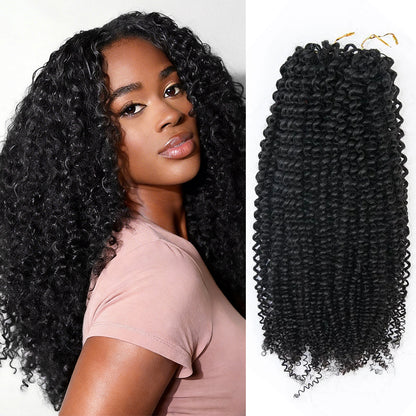 Feather Crochet Hair Extension Kinky Curly Pre-looped 100% Human Hair Protective Style 60g