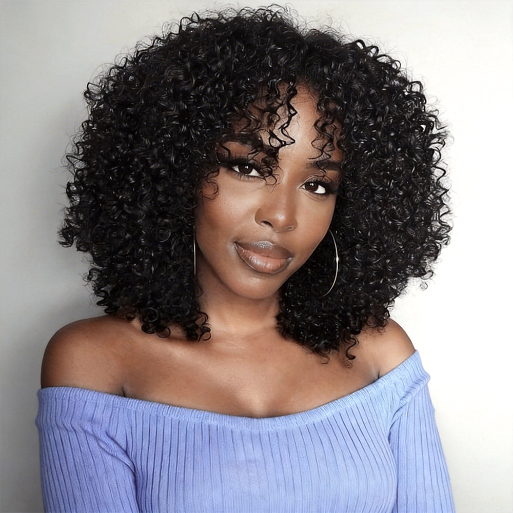 Feather Crochet Hair Extension Kinky Curly Pre-looped 100% Human Hair Protective Style 60g