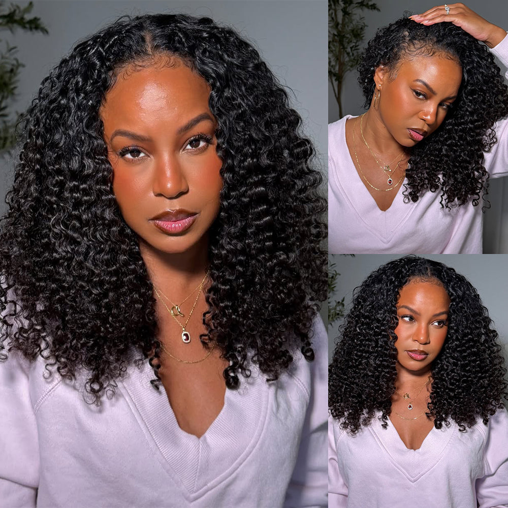 Feather Crochet Hair Extension Kinky Curly Pre-looped 100% Human Hair Protective Style 60g