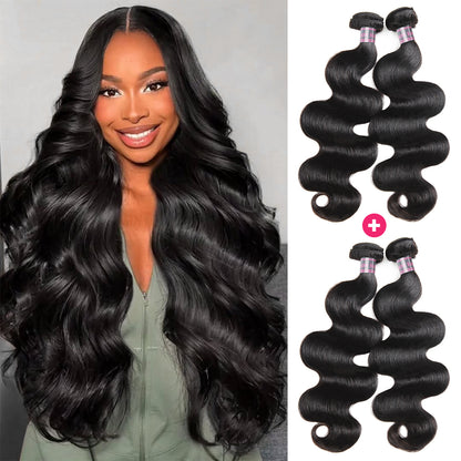 Ship From US | Hairsmarket Brazilian Hair Body Wave 4 Bundles Unprocessed 100% Human Hair Weave
