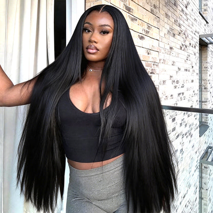 13x4 Straight Hair Lace Front Wigs HD Glueless Pre Cut Human Hair Wigs 30 Inch 150%