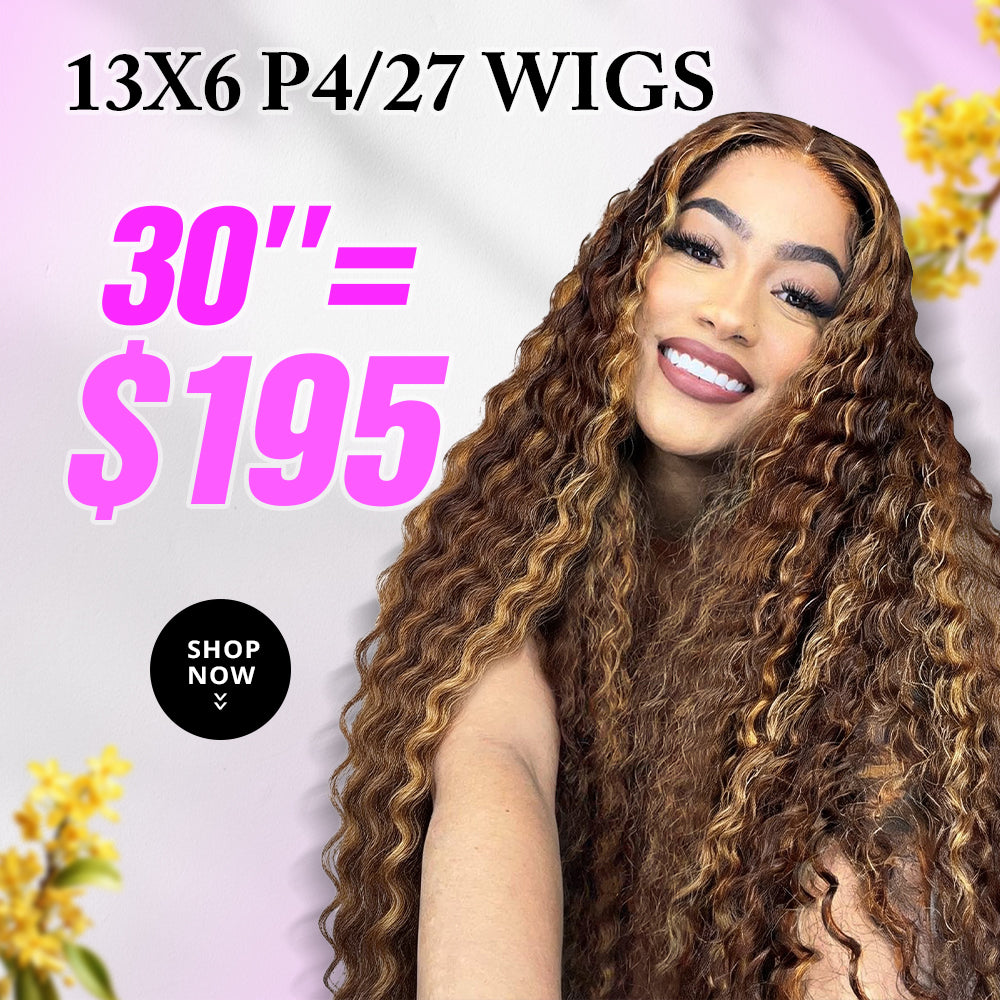 28"=$175|13x6 P4/27 Color HD Lace Front Wigs Pre Plucked HD Lace Frontal Wig Pre Bleach Knots Human Hair Wig