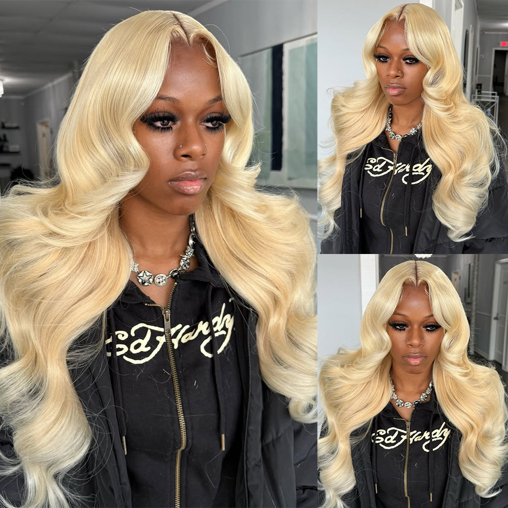 Hairsmarket 13x6 613 Blonde Body Wave Lace Front Wig HD Transparent Barbie Hair Style Human Hair Wigs 30 Inch