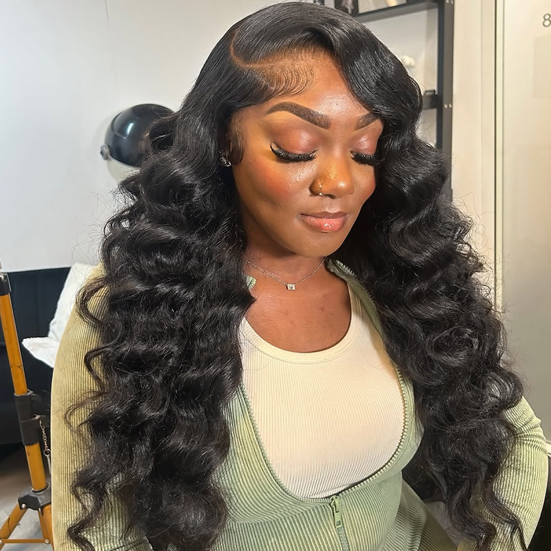Hairsmarket Loose Deep Wave Wig 13x4 Lace Front Wigs HD Lace Wigs Unprocessed Human Hair Wigs Pre Plucked Everything