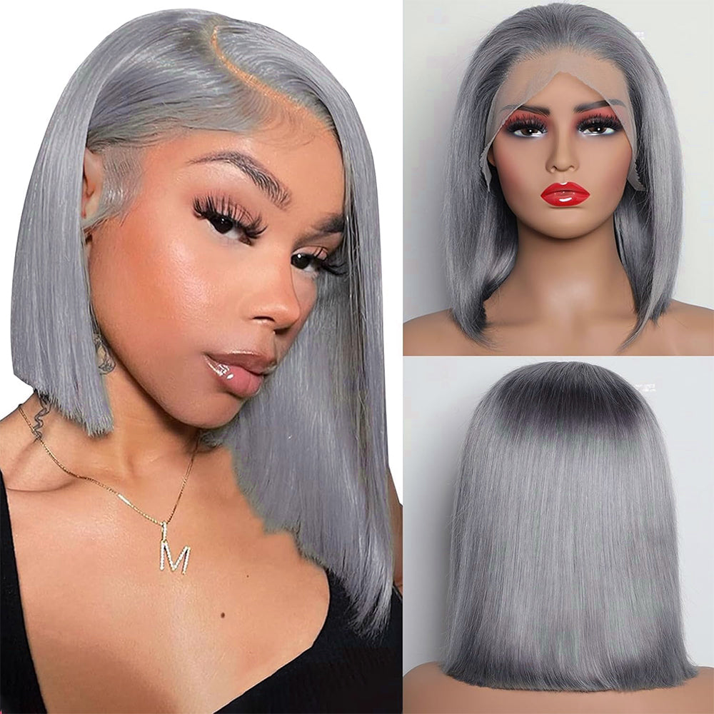 Premium Colored Short Bob Wigs Straight Human Hair Wig 13x4 Full Lace Frontal Bob Wig