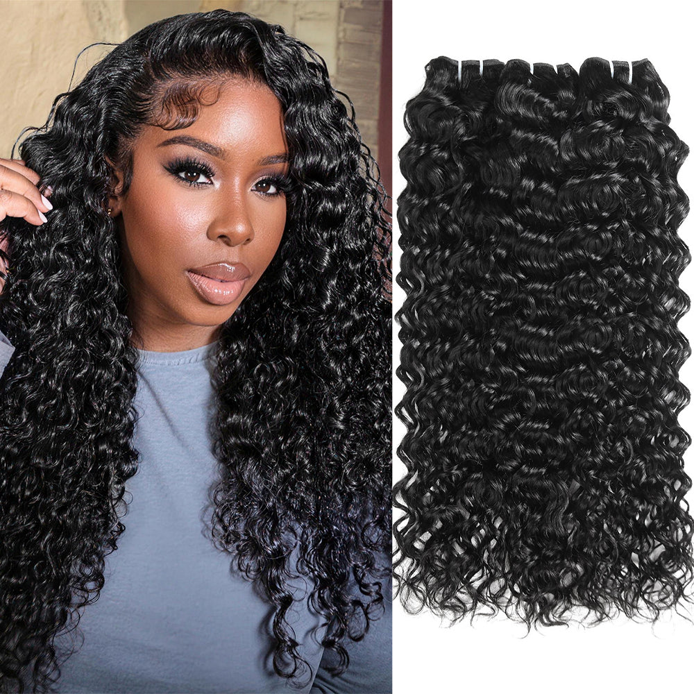 Hairsmarket Water Wave Human Virgin Hair 3 Bundles 100% Human Hair Weave