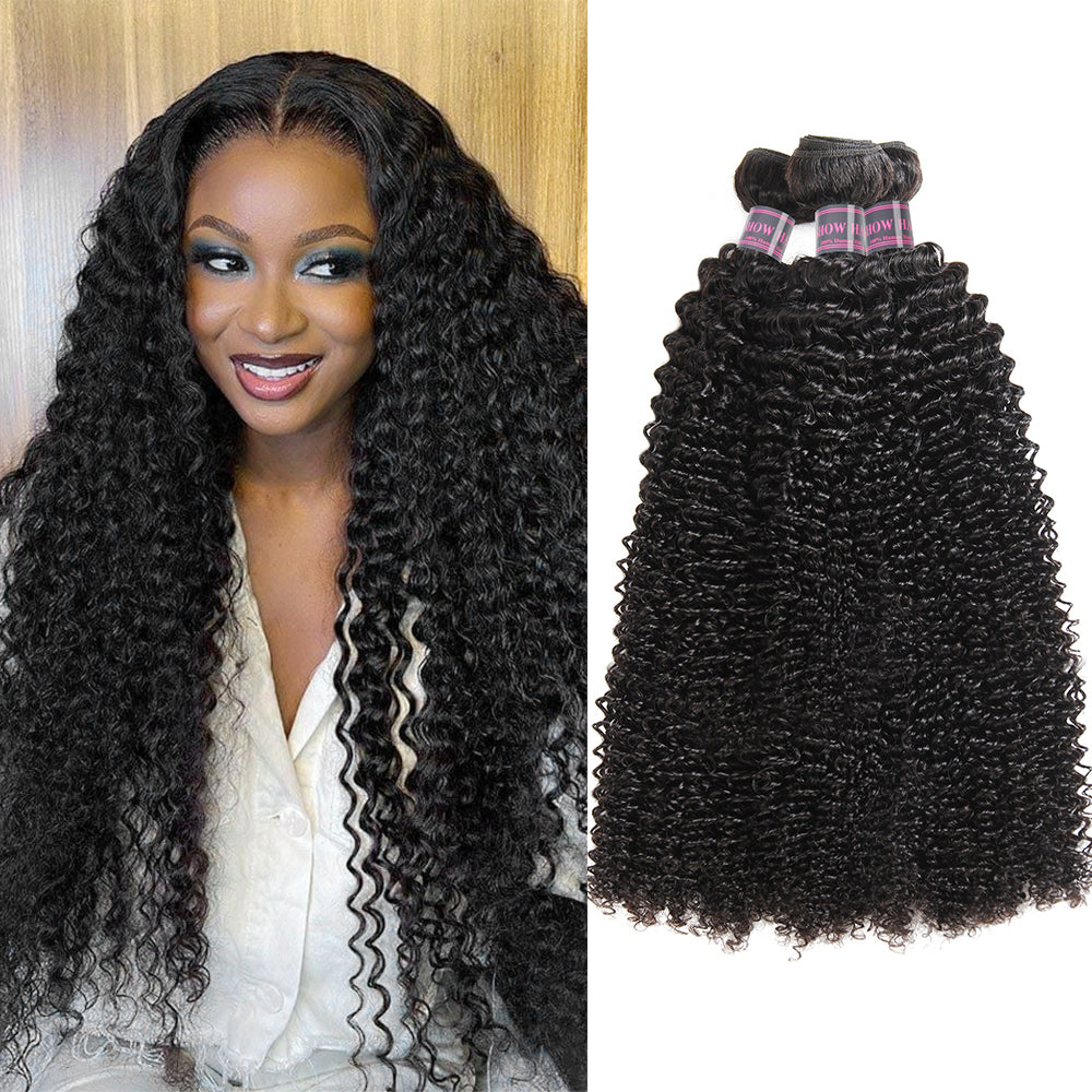 Hairsmarket Curly Hair Bundles Peruvian Hair Kinky Curly Virgin Human Hair Weave 3 Bundles