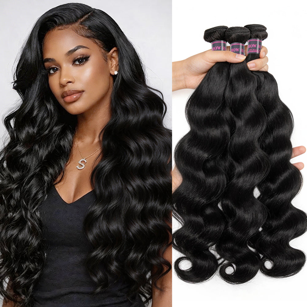 Hairsmarket Brazilian Body Wave 3 Bundles Unprocessed Human Hair Extensions