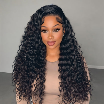 Deep Wave Human Hair Bundles Curly Hair Weaving Raw Unprocessed Double Weft Virgin Hair Extensions