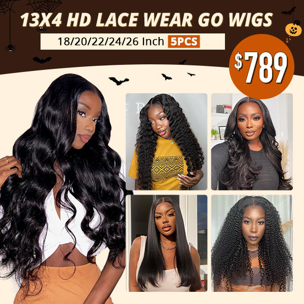 Wholesale | Pre-Cut Lace,Pre-Plucked, Bleahed Knots 13x4 HD Lace Frontal Wear And Go Wigs