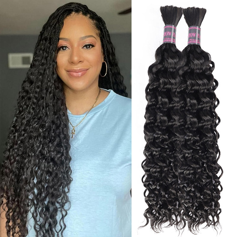 Hairsmarket Water Wave Bulk Hair Extensions for Boho Knotkless Braiding No Weft Human Hair