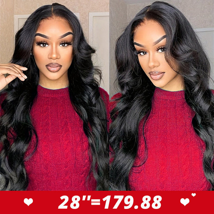 28''=$179.88 | Body Wave 13x4 HD Lace Frontal Wig Pre-Plucked Glueless Human Hair Wigs