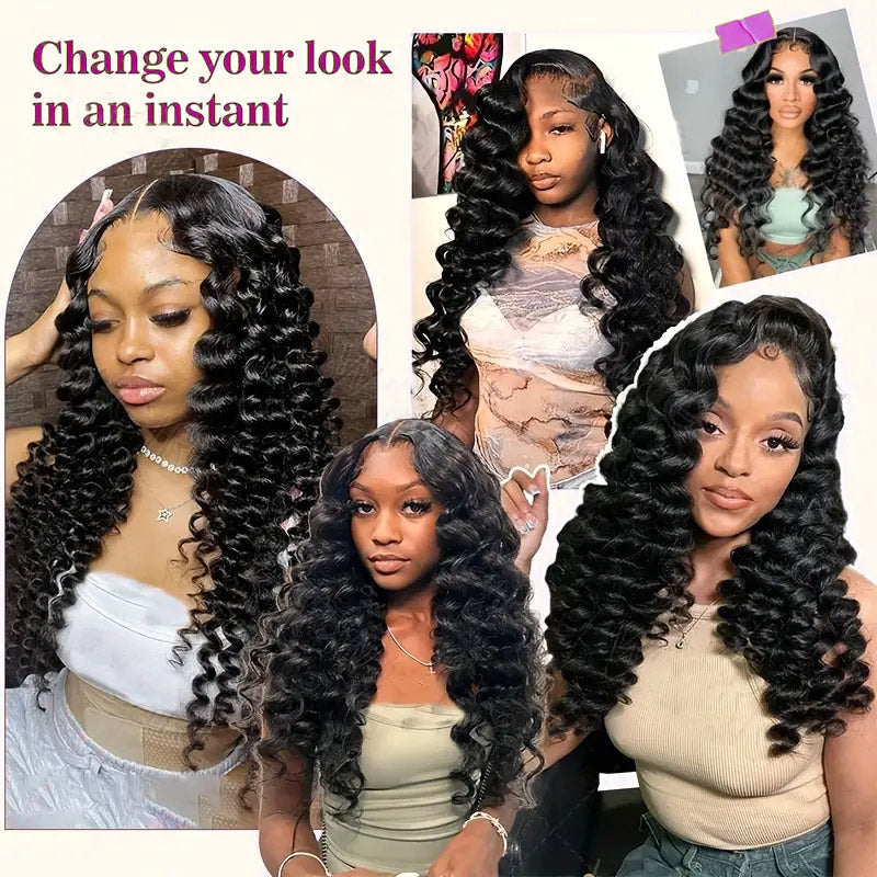 30“=$179 | Hairsmarket Loose Deep 13x6 HD Lace Front Wig Glueless Pre Plucked &amp; Pre Bleach Glueless Wig Human Hair Wig