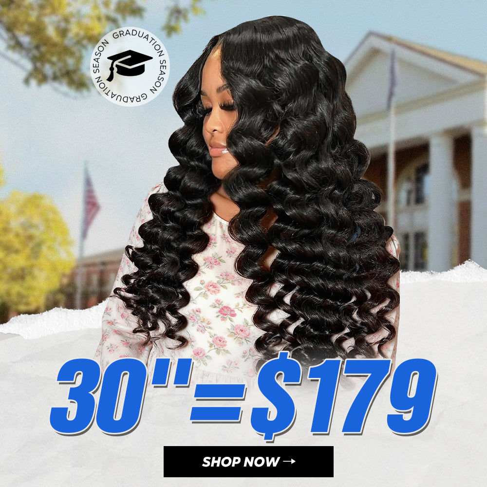 30"=$179 | 13x6 HD Lace Front Human Hair Wigs Pre Plucked Glueless Wig 180% Density