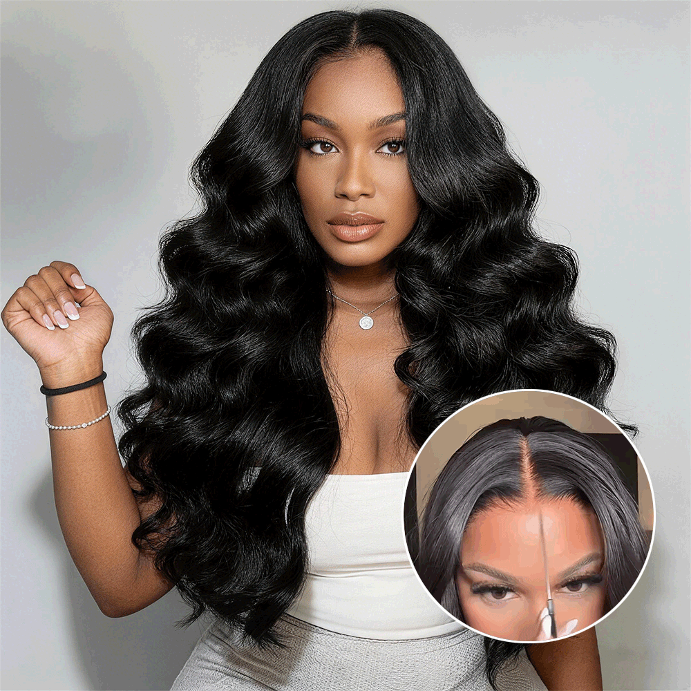 Hairsmarket Body Wave 13x4 Lace Front Wigs HD Transparent Glueless Human Hair Wigs 200% Density