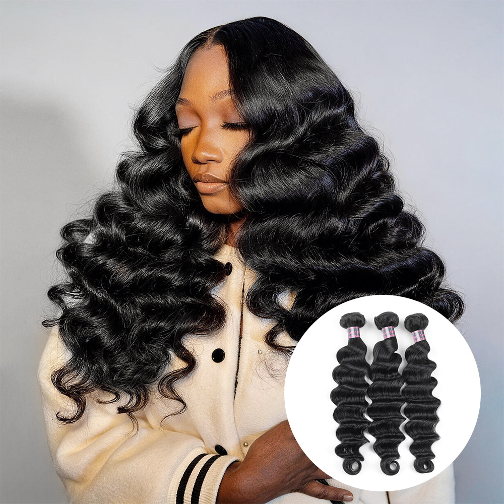 Overnight Shipping Brazilian Deep Wave 3 Bundles Water Wave/Loose Deep/Curly Human Hair Weave