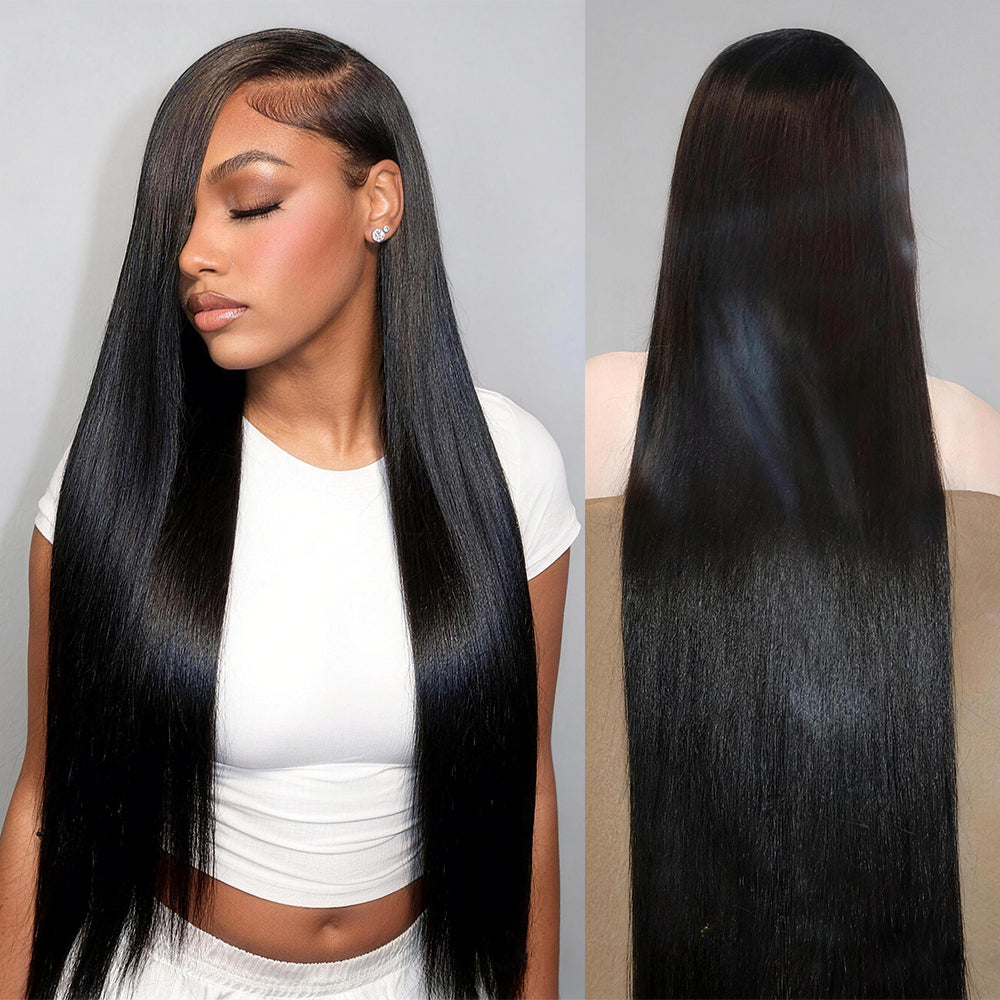 Hairsmarket 13x6 HD Lace Frontal Wig Straight Human Hair Pre Plucked Glueless Wigs 30 Inch