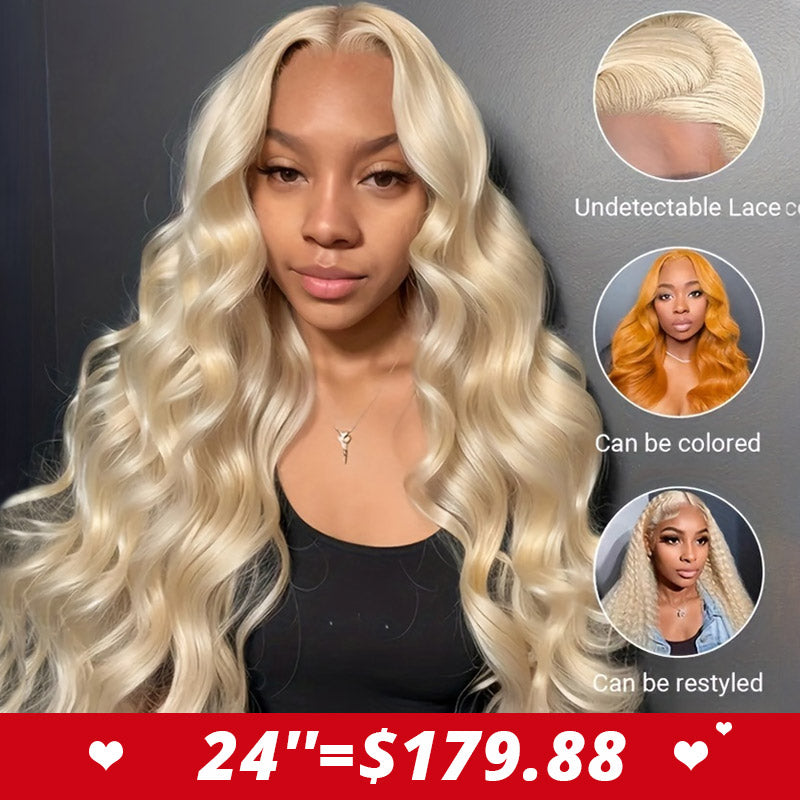 24''=$179.88 | 613 Blonde Glueless Wigs Body Wave Human Hair Wigs HD Lace Frontal Wigs Straight Hair Glueless Wigs