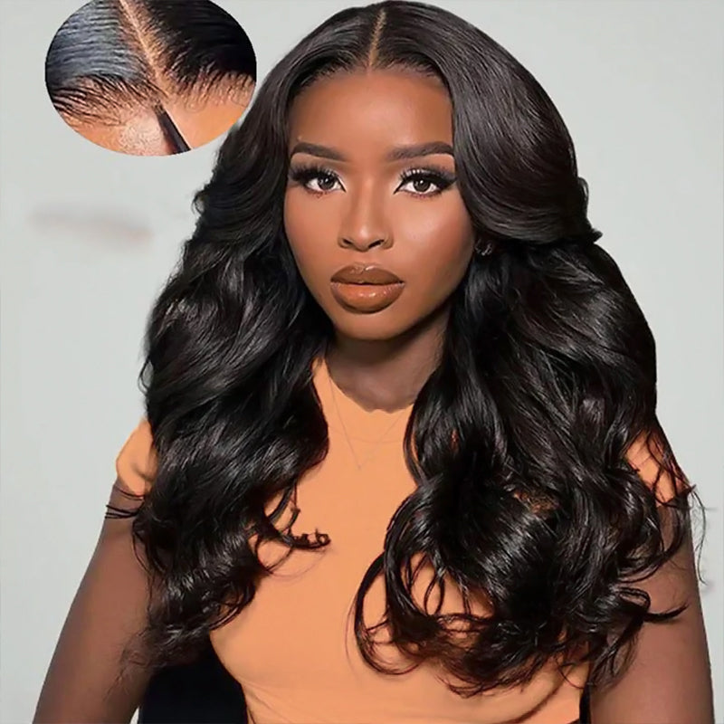 Hairsmarket Glueless 13x6 Lace Frontal Wig Body Wave Pull and Go Drawstring Human Hair Wigs