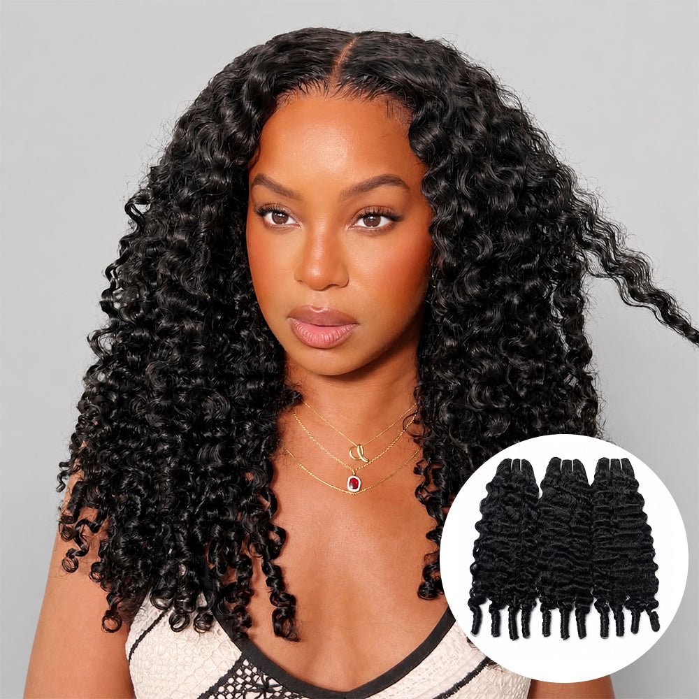 Ship From US | Hairsmarket 100% Virgin Human Hair 3 Bundles Burmese Curl Premium Quality Human Hair Extensions