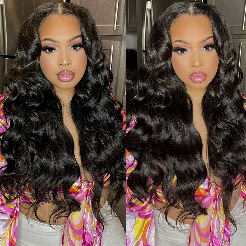 Hairsmarket Body Wave 13x4 Lace Front Wigs HD Transparent Glueless Human Hair Wigs 200% Density