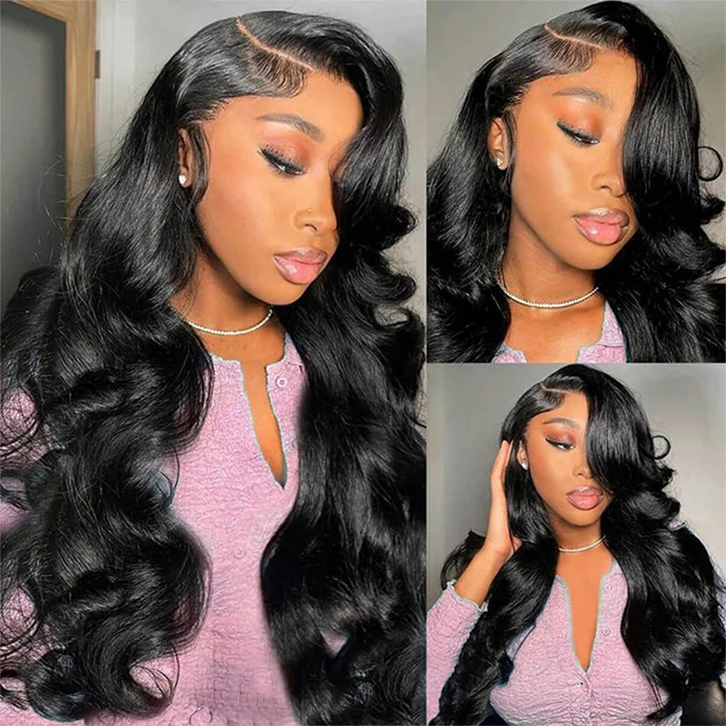 Hairsmarket Glueless 13x6 Lace Frontal Wig Body Wave Pull and Go Drawstring Human Hair Wigs