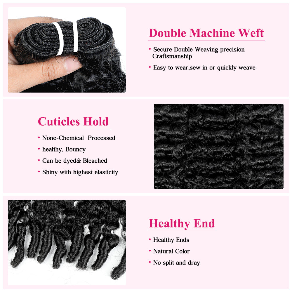 Hairsmarket Burmese Curly Hair 3 Bundles With 2x6 Closure Deep Part Lace Closure Virgin Hair Extensions