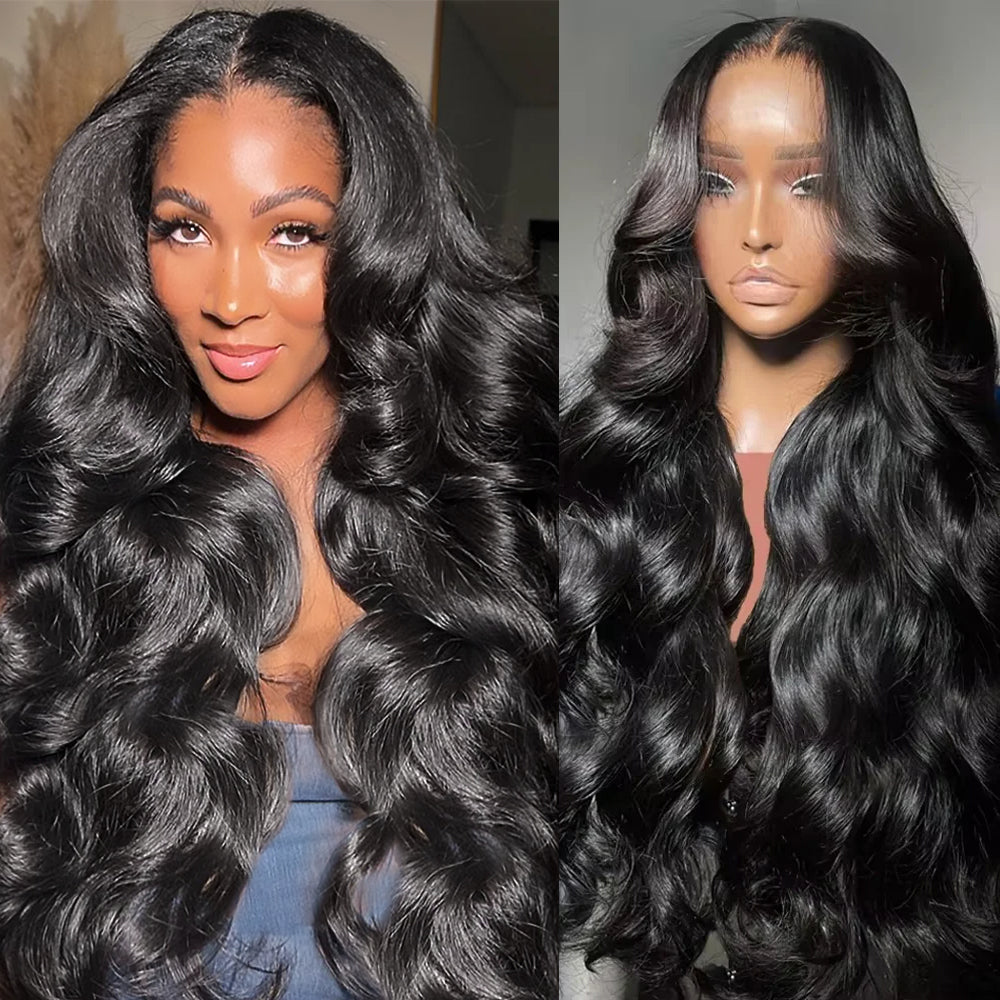 Hairsmarket Body Wave Glueless Wigs HD Transparent 5x5 Lace Closure Human Hair Wigs Bye Bye Knots