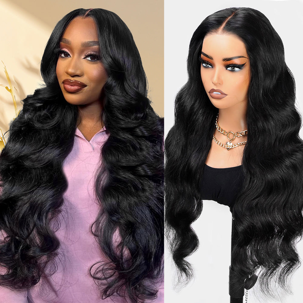 Hairsmarket Pre-Everything 13x4 Lace Front Wig Buy Wig Get A Free Bundle Straight Body Wave Deep Wave Wig 