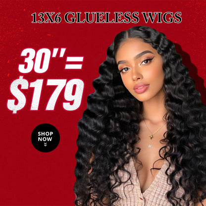 30&quot;=$179 | 13x6 HD Lace Front Human Hair Wigs Pre Plucked Glueless Wig 180% Density
