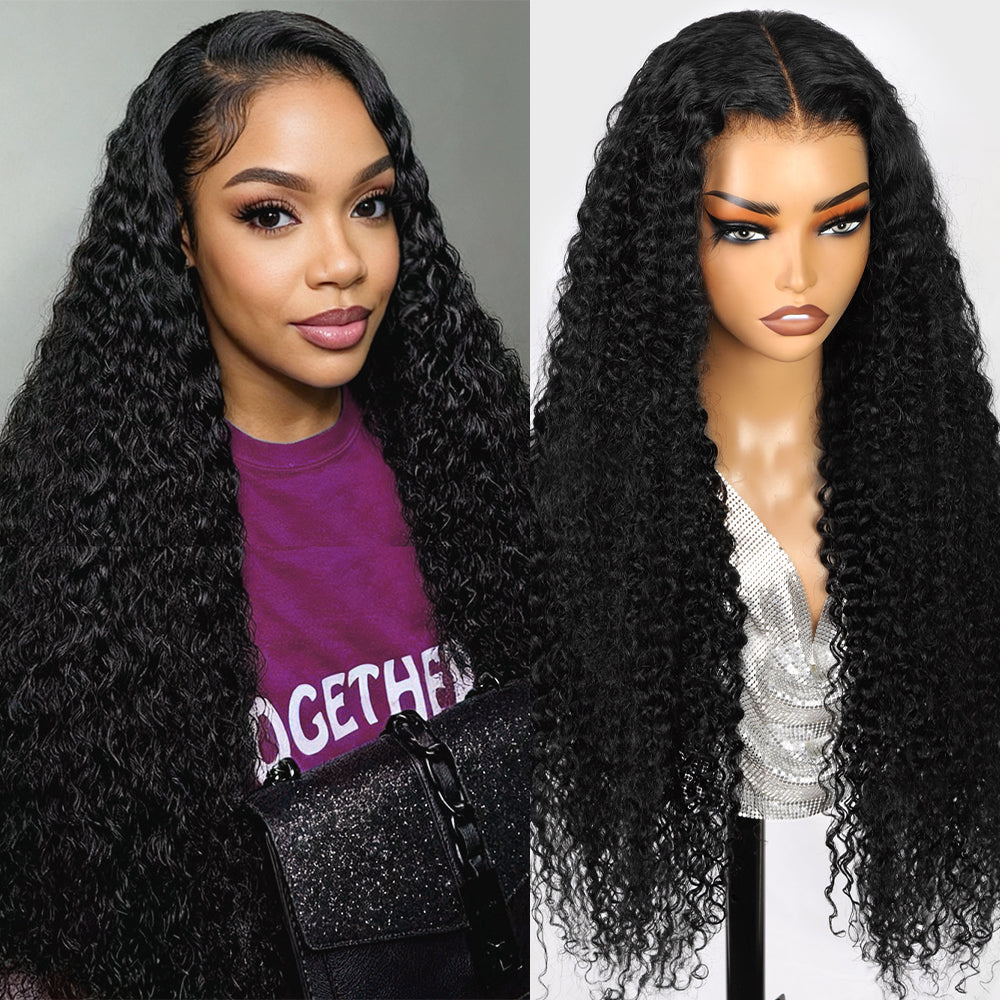 26"=$129 | Human Hair 13x4 Lace Wig HD Transparent Curly Lace Front Wig Human Hair Wig
