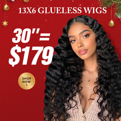 30&quot;=$179 | 13x6 HD Lace Front Human Hair Wigs Pre Plucked Glueless Wig 180% Density