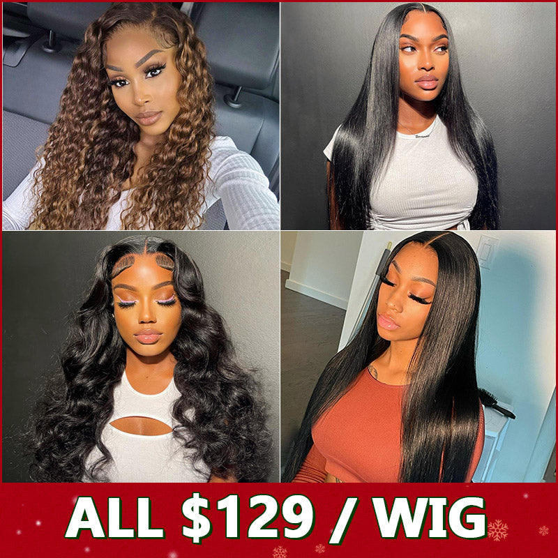 (Super Sale) $129 For 24Inch Transparent Lace Front Wigs 5x5/13x4 Lace Human Hair Wigs