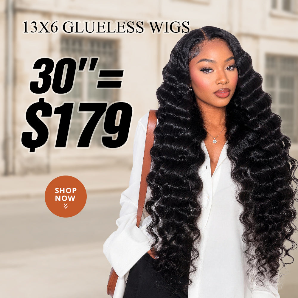 30"=$179 | 13x6 HD Lace Front Human Hair Wigs Pre Plucked Glueless Wig 180% Density