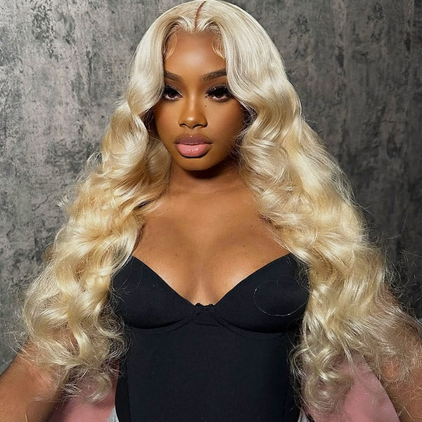 613 Blonde 13x4 HD Lace Front Wig Body Wave Lace Frontal Human Hair Wigs With 3 Cap Sizes