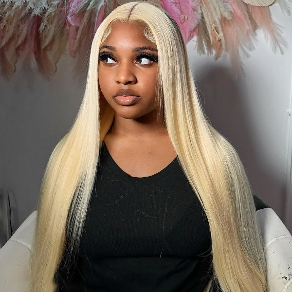 613 Blonde Glueless Wigs Straight Hair Lace Front Wigs HD Lace Frontal Wigs With 3 Cap Sizes