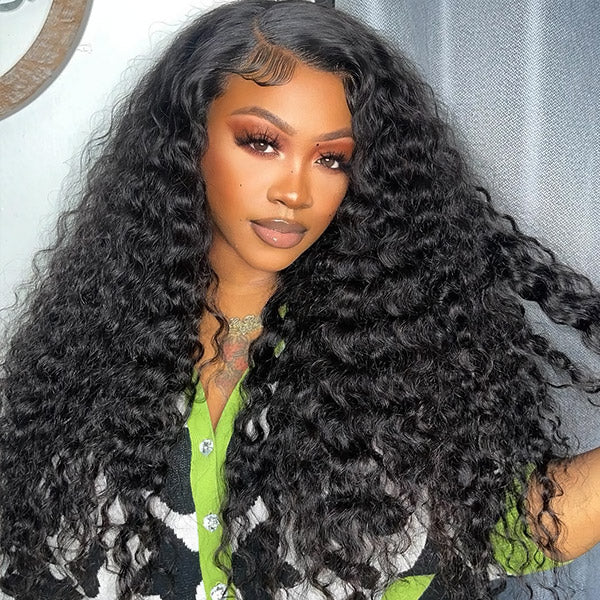 13x6 Invisible HD Lace Front Wigs Deep Wave Human Hair Wig Pre Plucked Hairline