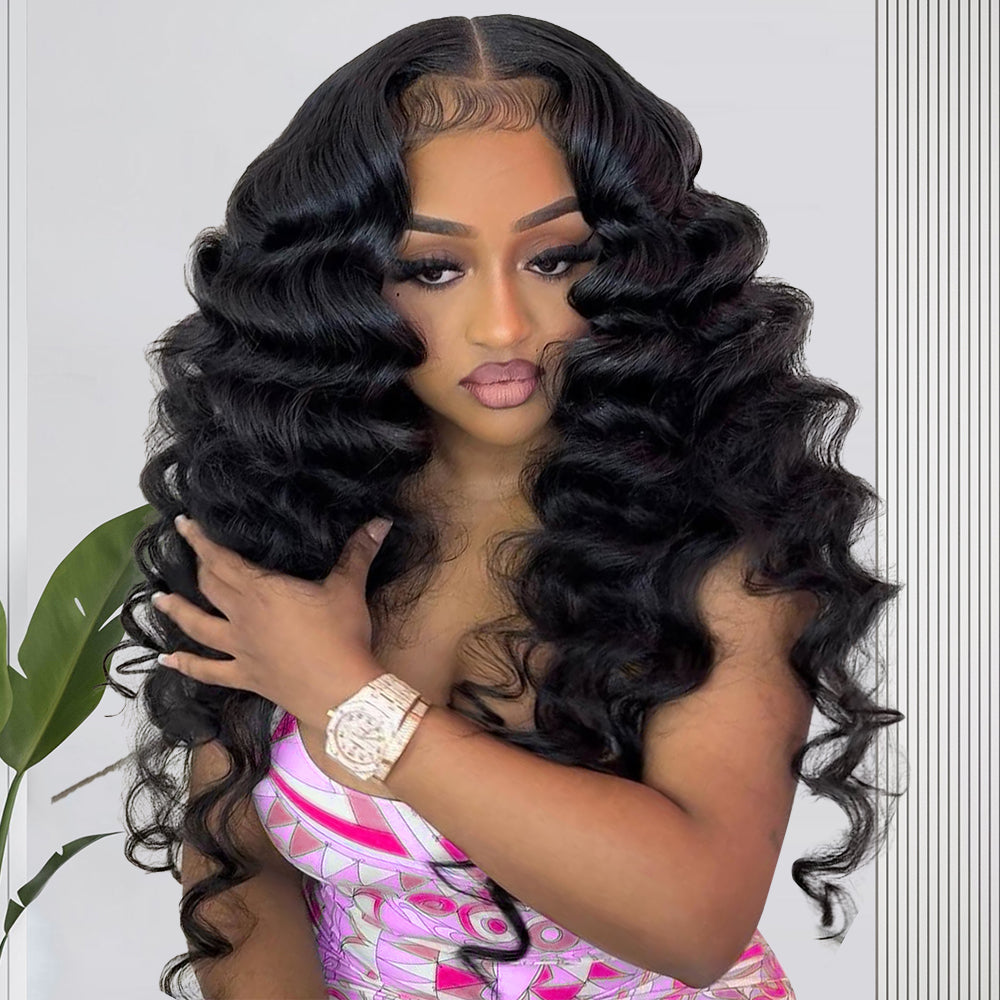 Hairsmarket 13x6 HD Lace Wig Loose Deep Lace Front Wigs Glueless Human Hair Wig Biginner Friendly