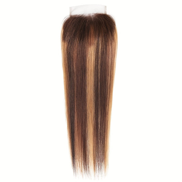 P4/27 Highlight Straight Hair 4x4 Lace Closure Brazilian Human Hair