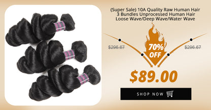 (Super Sale) 10A Quality Raw Human Hair 3 Bundles Unprocessed Human Hair