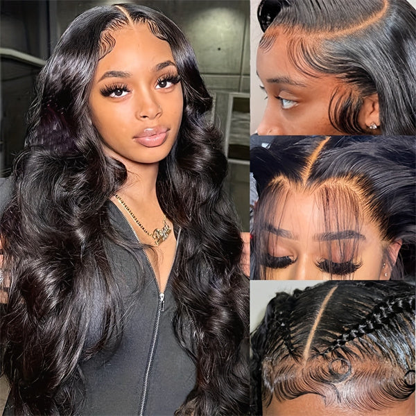 Hairsmarket Pre-Everything 13x4 Lace Front Wig Buy Wig Get A Free Bundle Straight Body Wave Deep Wave