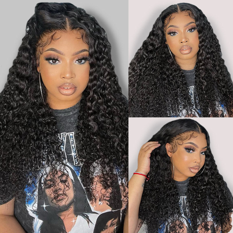24&quot;=$119 | Human Hair Water Wave 13x4 Lace Wig HD Transparent Lace Front Wig 180% Density